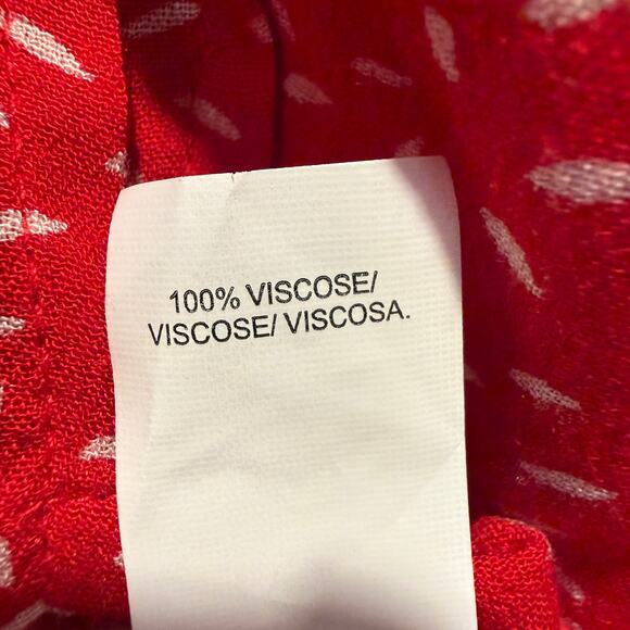 Lucky Brand Red White Dot Long Sleeve Blouse Women Large Lightweight Office Work - Picture 7 of 9